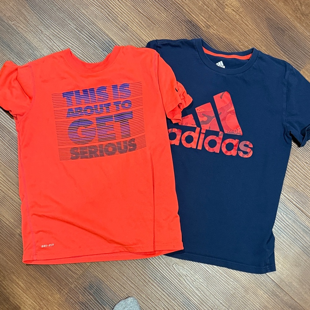 Adidas and Nike Kids' Red and Navy Graphic Tees